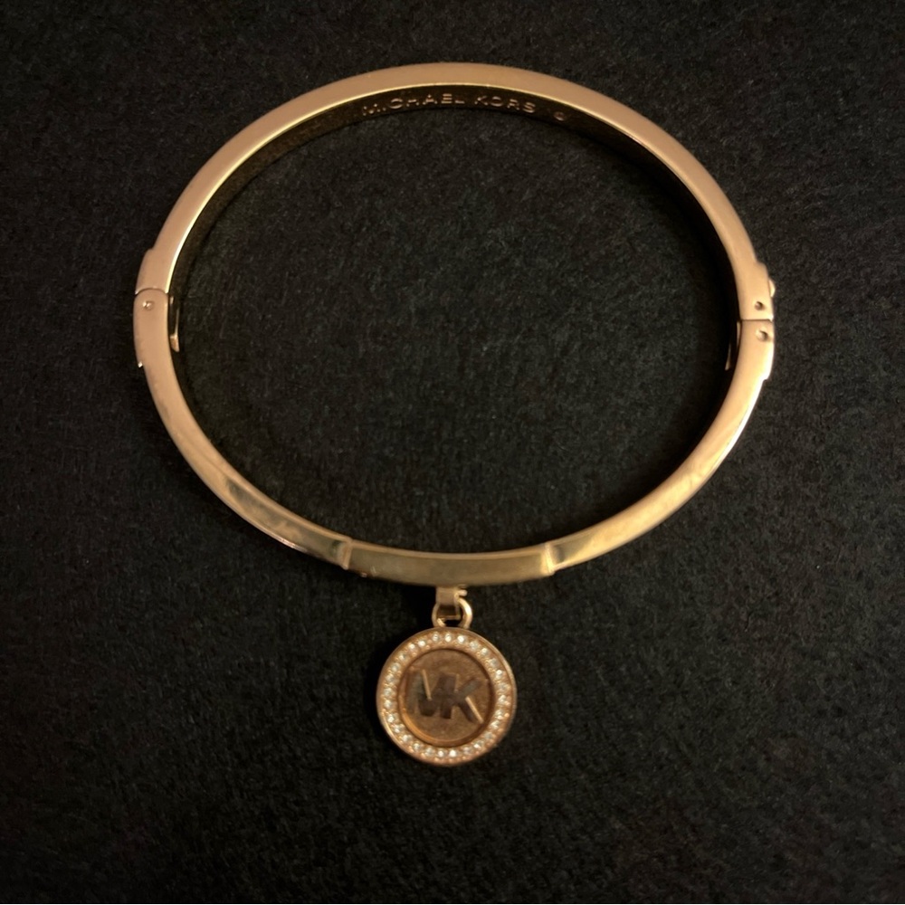 Michael Kors Gold Bangle Bracelet with Charm